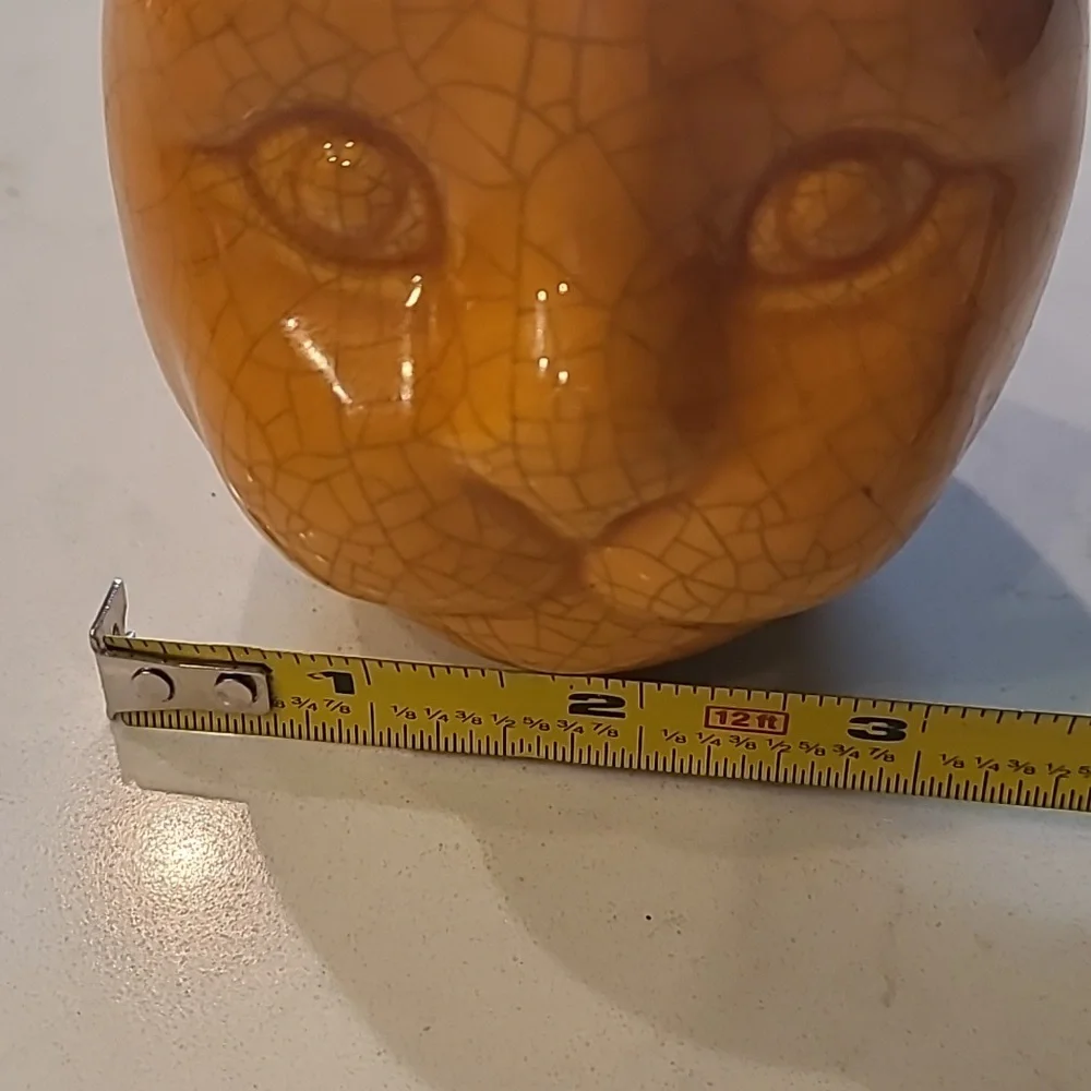 Pottery Barn Vintage Ceramic Cat Head Decor